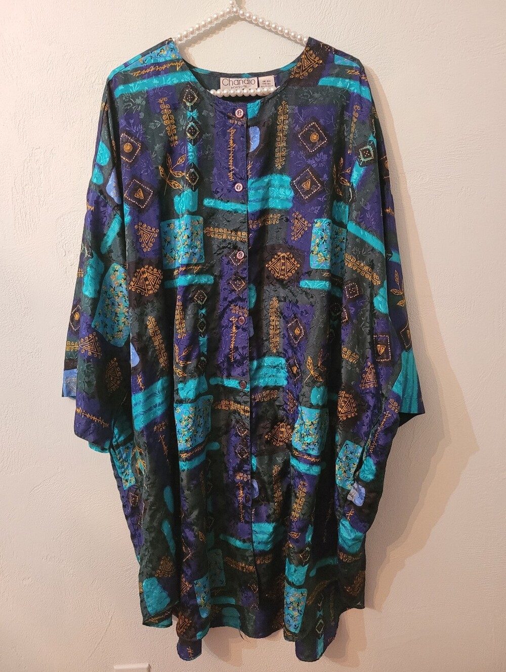 Vintage Unique Women Kaftan Tunic  With Pockets One Size